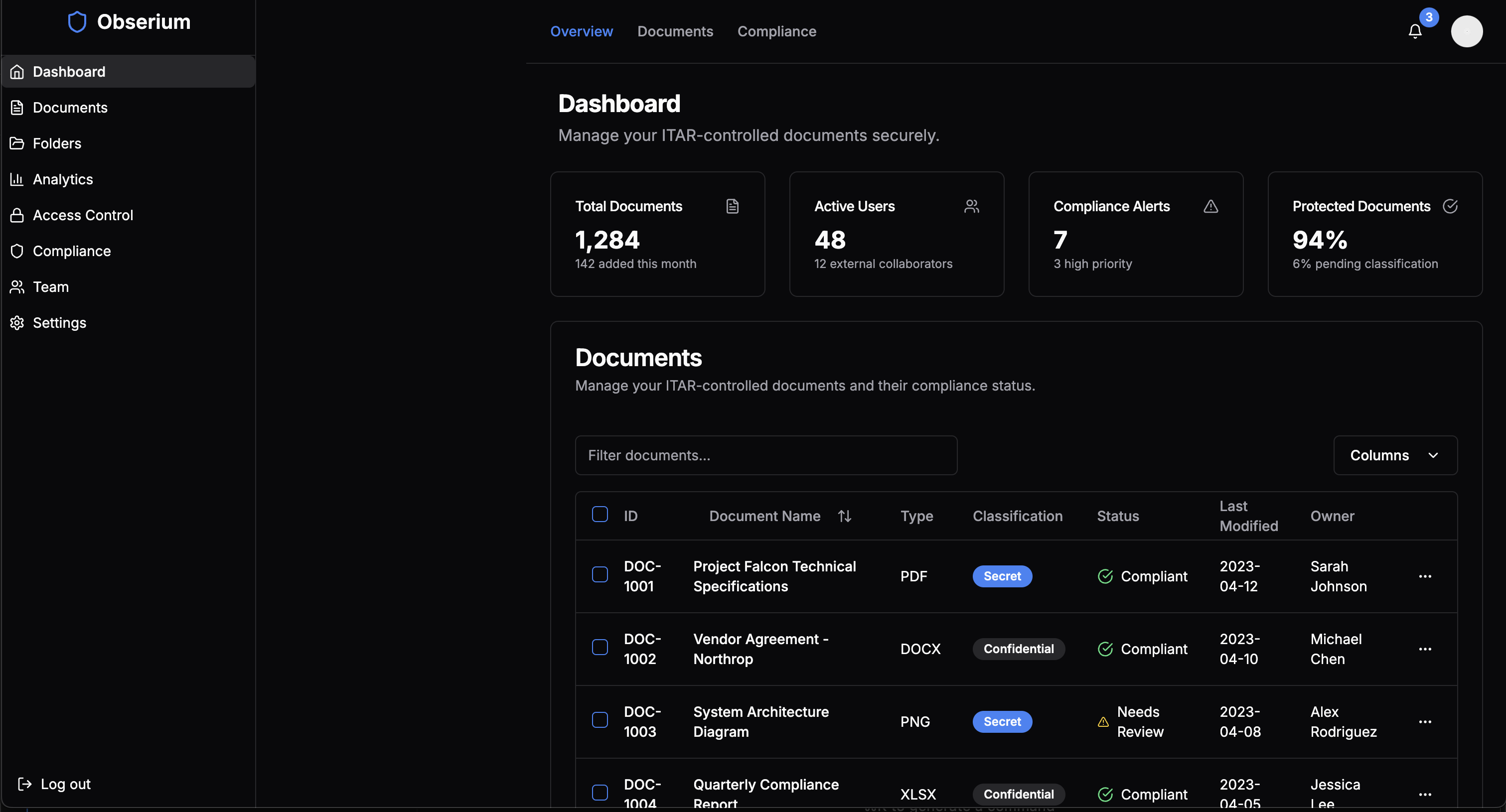 Obserium Platform Interface